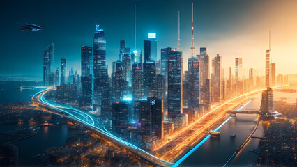 Fototapeta premium Future Technology and AI Brilliance | Generated AI