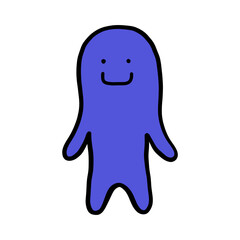 Human cartoon in different colors 