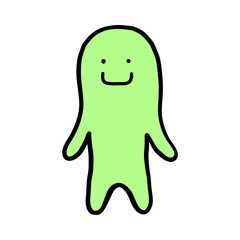 Human cartoon in different colors 