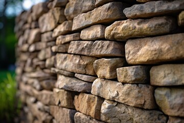 A stacked stone wall