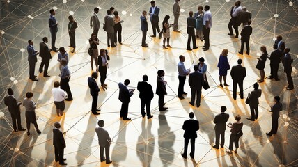 Professional connections: Images depict professionals networking and building connections at conferences, events, or networking sessions. Generative AI