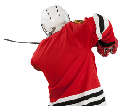 Portrait of Ice Hockey Goalie Isolated on Transparent Background, back view - Powered by Adobe