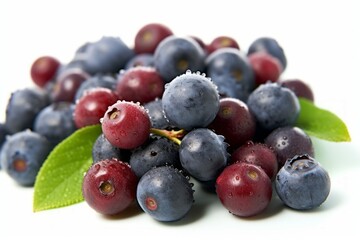 Appetizing tasty blueberries. The concept of proper nutrition and vitamins in the crop. AI generated, human enhanced.