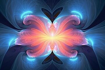 Abstract surreal futuristic fractal background or backdrop. AI generated, human enhanced.