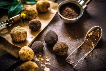 stock photo of Truffle on the kitchen flat Food Photography AI Generated