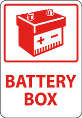 Symbol Battery Sign Battery Box On White Background