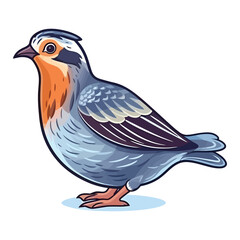 Obraz premium Playful Quail: Adorable 2D Illustration