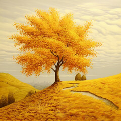 Naklejka na ściany i meble tree in autumn
