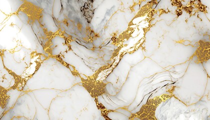 White and gold marble texture, marble background, high resolution marble, Generative AI