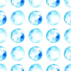 アナログ水彩水玉の連続模様壁紙