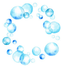 アナログ水彩水玉のサークル