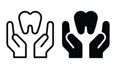 Dental care icon with outline and glyph style.