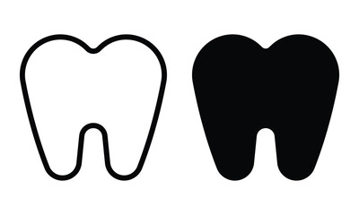 Tooth icon with outline and glyph style.