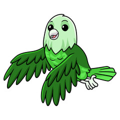 Cute grey headed love bird cartoon flying