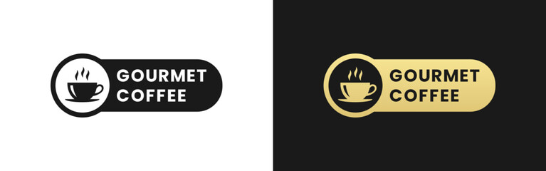 Gourmet coffee label or Gourmet coffee symbol vector isolated in flat style. Gourmet coffee label for product packaging design element. Gourmet coffee symbol for packaging design element.