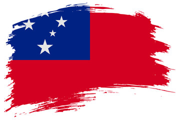 Samoa brush stroke flag vector background. Hand drawn grunge style Samoan isolated banner