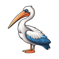 Obraz premium Feathered Friend: Cute 2D Pelican Illustration