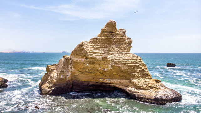 Paracas Catedral drone shot 