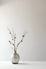 Twig in a vase, minimalist, vertical