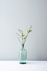 Twig in a vase, minimalist, vertical