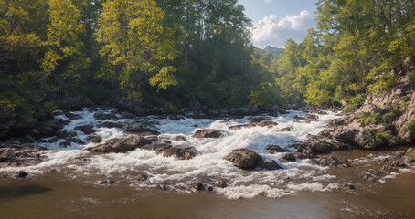 夏の川｜Generative AI