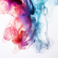 Artist style colorful smoke against a white background, very beautiful