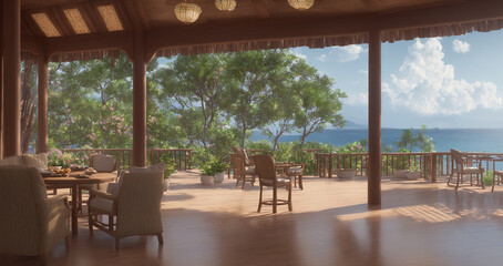 夏のリゾート地｜Generative AI