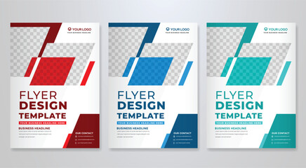 set of business flyer template design with abstract concept and minimalist layout