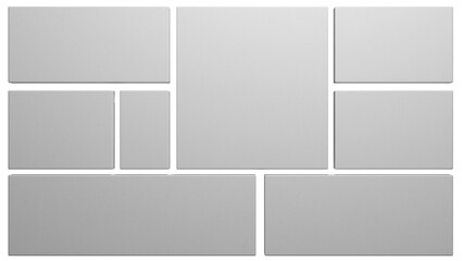 set of white frames isolated 3d render