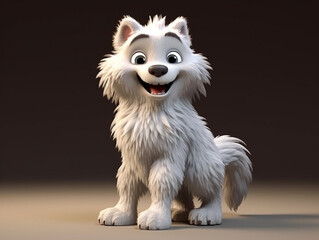 Obraz premium Cute Snow Dog Animal Cartoon Illustration