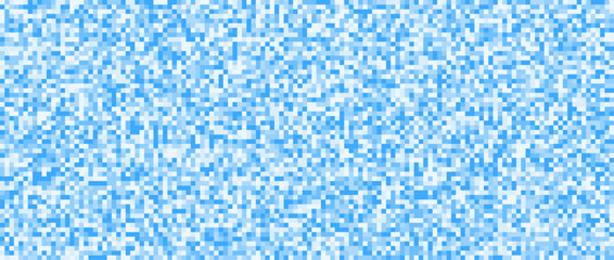 Seamless pixelated blue texture. Navy noise grain pattern. Sapphirine mosaic background. Light blue shades glitter vector background