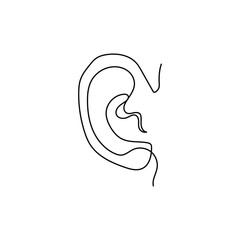 Obraz premium logo design vector single continuous line earlobe