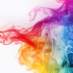 Artist style colorful smoke against a white background, very beautiful