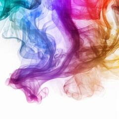 Artist style colorful smoke against a white background, very beautiful