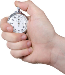 hand holding a stopwatch