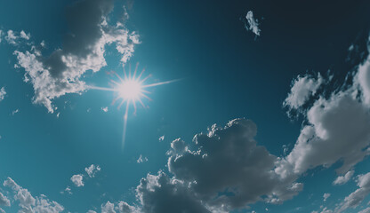 Fototapeta na wymiar sky with sun and cloud background ai generated