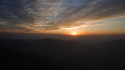 Beautiful sunrise scenery of Jirisan Mountain in South Korea