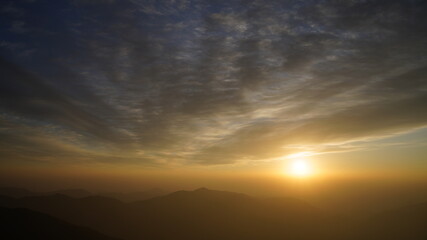 Beautiful sunrise scenery of Jirisan Mountain in South Korea