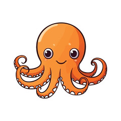 Playful Octopus: Adorable 2D Illustration