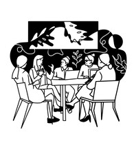 Employees Working in Office. Deal With Colleague. Make  A Good Teamwork 