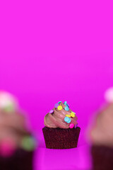 cupcake with pink icing