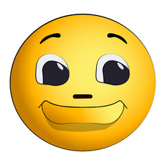 Emoji be pleased isolated cartoon design on transparent background, creative art emoji icon clipart element