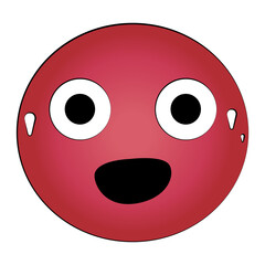 Emoji scared isolated cartoon design on transparent background, creative art emoji icon clipart element