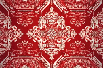 template thai pattern for seamless background, red and white color