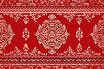 template thai pattern for seamless background, red and white color