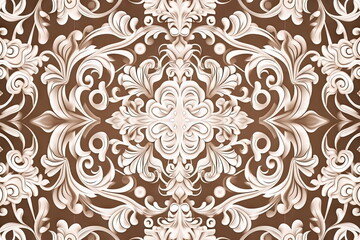 Fototapeta na wymiar template thai pattern for seamless background, brown and white color