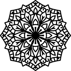 black and white ornament, mandala, mandala art, ilustration, vector, line art, doodle art