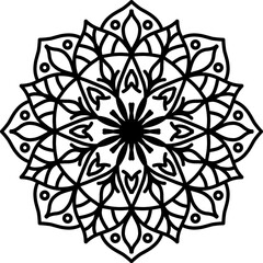 black and white ornament, mandala, mandala art, ilustration, vector, line art, doodle art