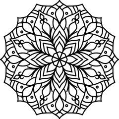 black and white ornament, mandala, mandala art, ilustration, vector, line art, doodle art