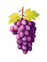 Fototapeta premium Cartoon grape, food, fruit, snack, healthy, kids, wall art, tuscan, wine. Generative AI 